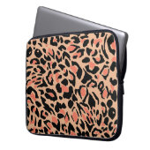 Vintages Leopard-Muster Laptopschutzhülle (Vorderseite Links)