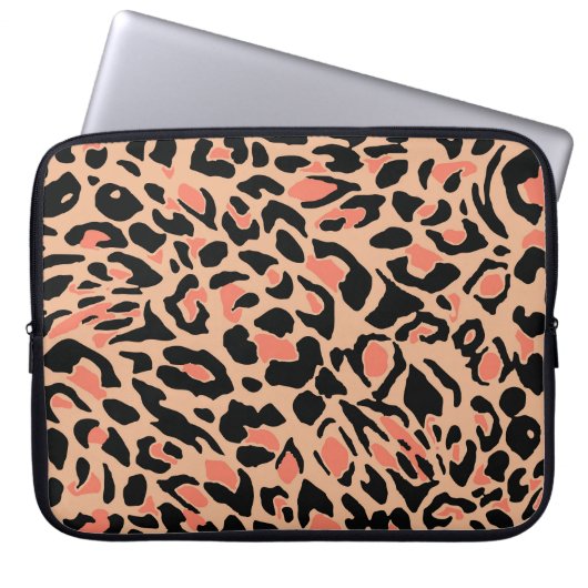 Vintages Leopard-Muster Laptopschutzhülle (Vorderseite)