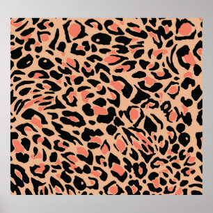 Vintages Leopard-Muster Poster