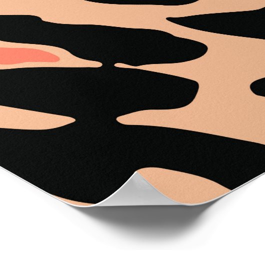 Vintages Leopard-Muster Poster (Ecke)