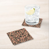 Vintages Leopard-Muster Rechteckiger Pappuntersetzer (Vor Ort)