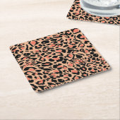 Vintages Leopard-Muster Rechteckiger Pappuntersetzer (angewinkelt)