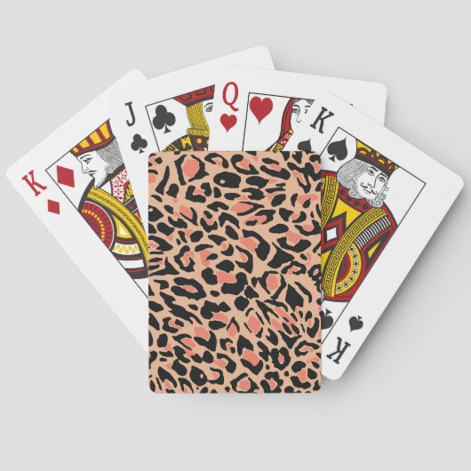 Vintages Leopard-Muster Spielkarten (Rückseite)