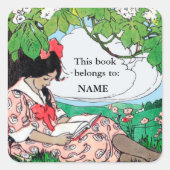 Vintages Lesegerät Quadratischer Aufkleber (Vorderseite)