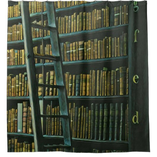 Vintages Lesekartengeschenk Duschvorhang (Vorderseite)