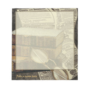 Vintages Lesen Personalisierter, kleiner Notepad Notizblock