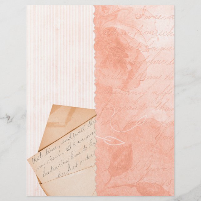 Vintages Letter & Strip Collage Scrapbook Paper (Vorderseite)