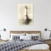 Vintages Leuchtturm Canvas Print Leinwanddruck (Insitu (Schlafzimmer))