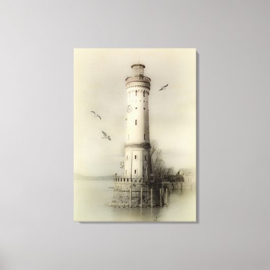 Vintages Leuchtturm Canvas Print Leinwanddruck (Vorderseite)