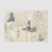 Vintages Leuchtturm Decoupage Seidenpapier (Vorderseite)