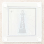 Vintages Leuchtturm Glasuntersetzer (Rückseite)