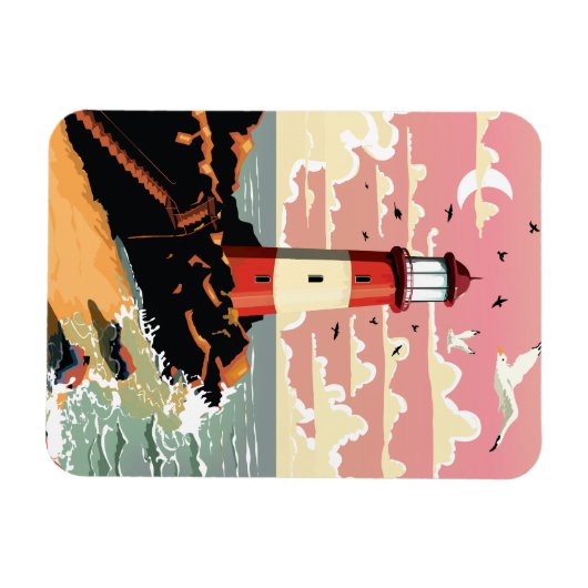 Vintages Leuchtturm Magnet (Horizontal)