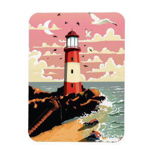 Vintages Leuchtturm Magnet