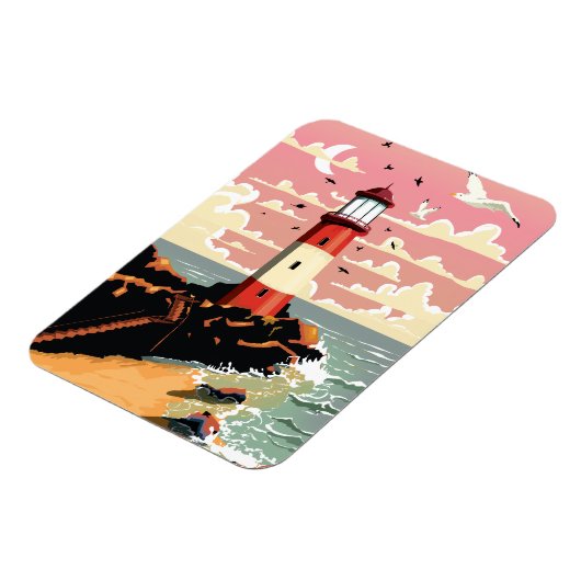 Vintages Leuchtturm Magnet (Linke Seite)