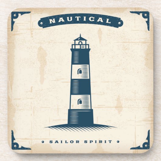 Vintages Leuchtturm-Plakat 1 Untersetzer (Vorderseite)