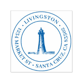 Vintages Leuchtturm Runde Rücksendeadresse Permastempel