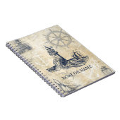 Vintages Leuchtturmboot oder Name Notizblock (Rechte Seite)