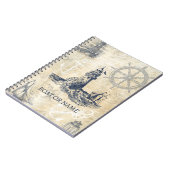 Vintages Leuchtturmboot oder Name Notizblock (Linke Seite)