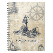 Vintages Leuchtturmboot oder Name Notizblock (Vorderseite)