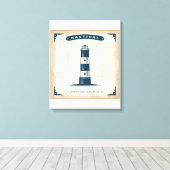 Vintages Leuchtturmposter 1 Leinwanddruck (Insitu (Holzboden))
