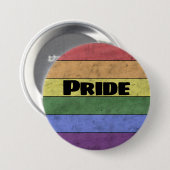 Vintages LGBT-Flag, schwarz, w-Text-Pride Button (Vorne & Hinten)