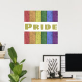 Vintages LGBT-Flag, schwarz, w-Text-Pride Poster (Heimbüro)