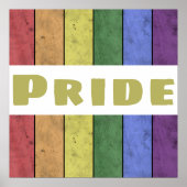 Vintages LGBT-Flag, schwarz, w-Text-Pride Poster (Vorne)
