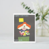 Vintages Library Poster "Exploration with Books" Postkarte (Stehend Vorderseite)