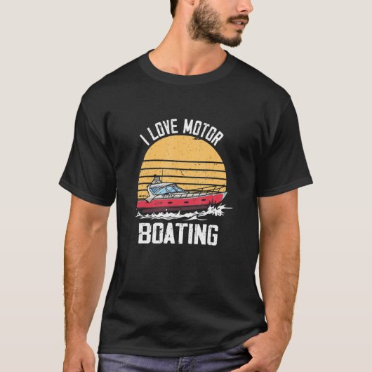 Vintages Liebe-Motorboot T-Shirt (Vorderseite)