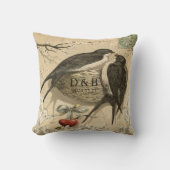 Vintages Liebe-Vogel-Nest-französisches Kissen (Vorderseite)