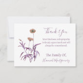 Vintages Lila Beileid Mitteilungskarte (Vorderseite)