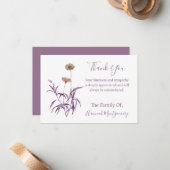 Vintages Lila Beileid Mitteilungskarte (Vorderseite/Rückseite Beispiel)