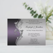 Vintages Lila Black Silver Probe Dinner Einladung (Stehend Vorderseite)