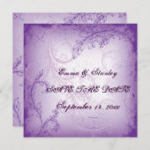 Vintages lila Blätterblatt Save the Date Einladung (Vorne/Hinten)