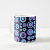 Vintages Lila Blau und Schwarze Fünfzig Abstrakte Kaffeetasse (Vorderseite Links)