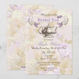 Vintages lila Blumenkohl Bridal Party Einladung