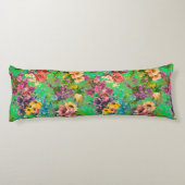 Vintages lila Blumenmuster Seitenschläferkissen (Rückseite)