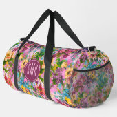 Vintages lila Blumenrosa-Muster Duffle Bag (Rechte Ecke)