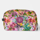 Vintages lila Blumenrosa-Muster Waschbeutel (Vorderseite)