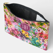 Vintages lila Blumenrosa-Muster Zubehörtasche (Offen)