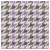 Vintages lila braunes Hahnentrittmuster kariert Stoff (Nahaufnahme)