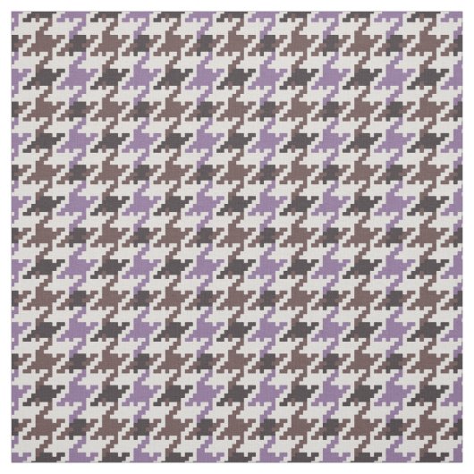 Vintages lila braunes Hahnentrittmuster kariert Stoff (Muster)