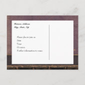 Vintages Lila Buch Save the Date Ankündigungspostkarte (Rückseite)