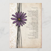 Vintages Lila Daisy-Hochzeitsprogramm Programm (Rückseite)