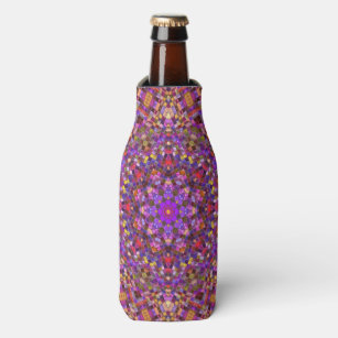 Vintages Lila Fliesenmuster Kaleidoskop Flaschenkühler