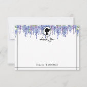 Vintages Lila Florals Regency Era Brautparty Dankeskarte (Vorderseite)
