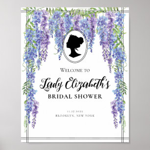 Vintages Lila Florals WillkommensBrautparty Poster