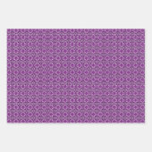 Vintages Lila geometrisches Muster Geschenkpapier Set (Vorderseite)