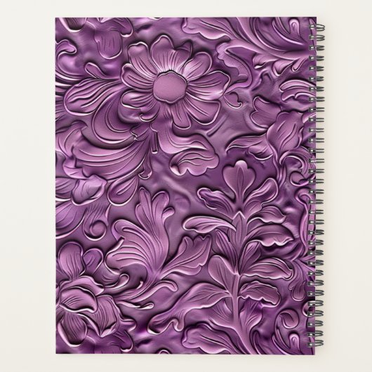 Vintages lila Glattleder Planer (Rückseite)