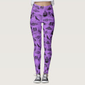 Vintages Lila Halloween Leggings (Vorderseite)